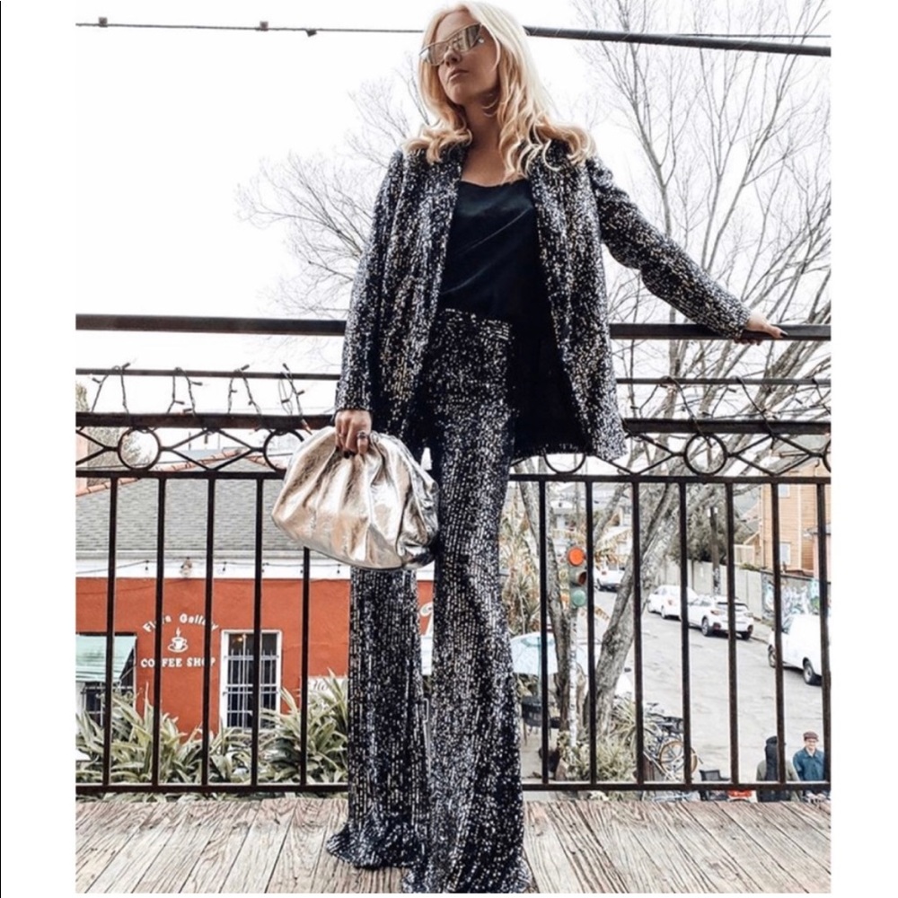 NWT Zara flared sequin pants